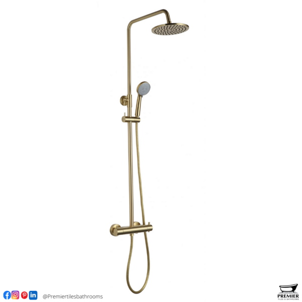 VOS Brushed Brass Bar Valve with 2 Outlets