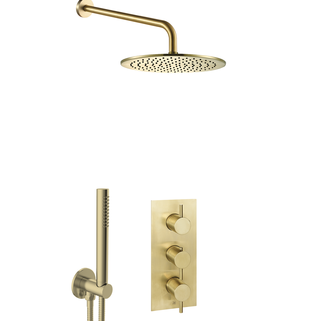 JTP - VOS Brushed Brass Concealed Shower Combination
