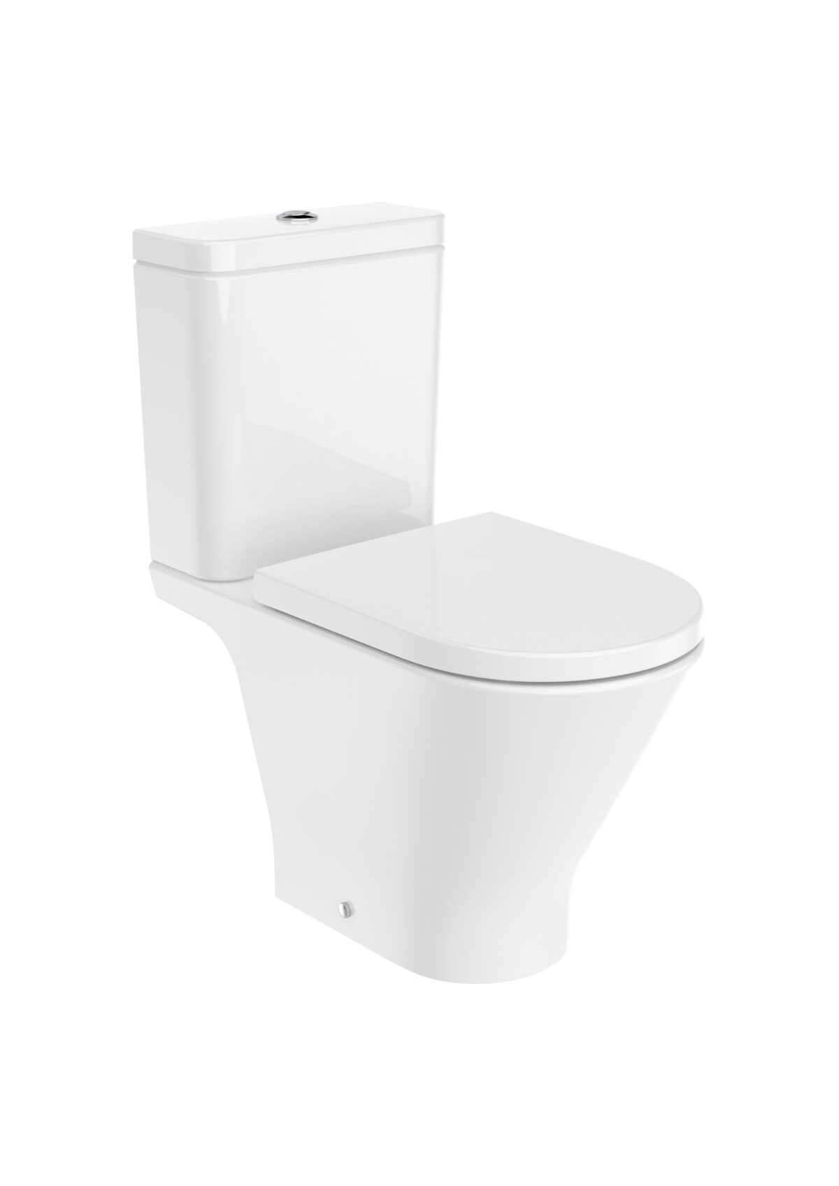 Roca - The Gap Round close-coupled Rimless WC Open Back Toilet