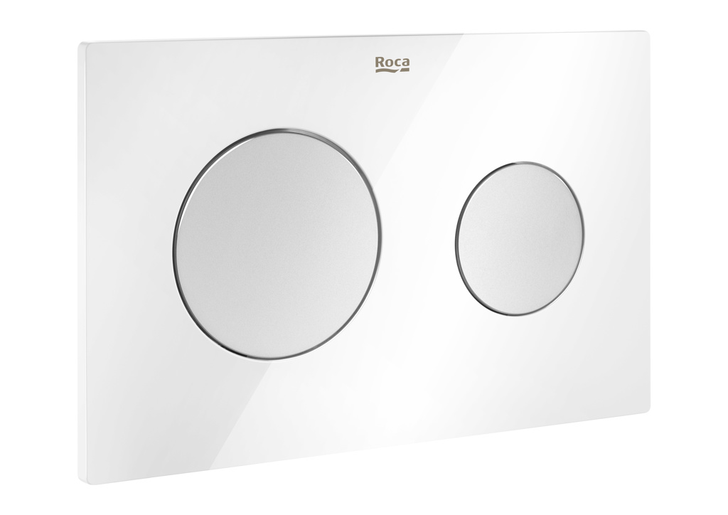 Roca In-Wall PL10 Dual Flush Operating Plate - Combi (white/grey)