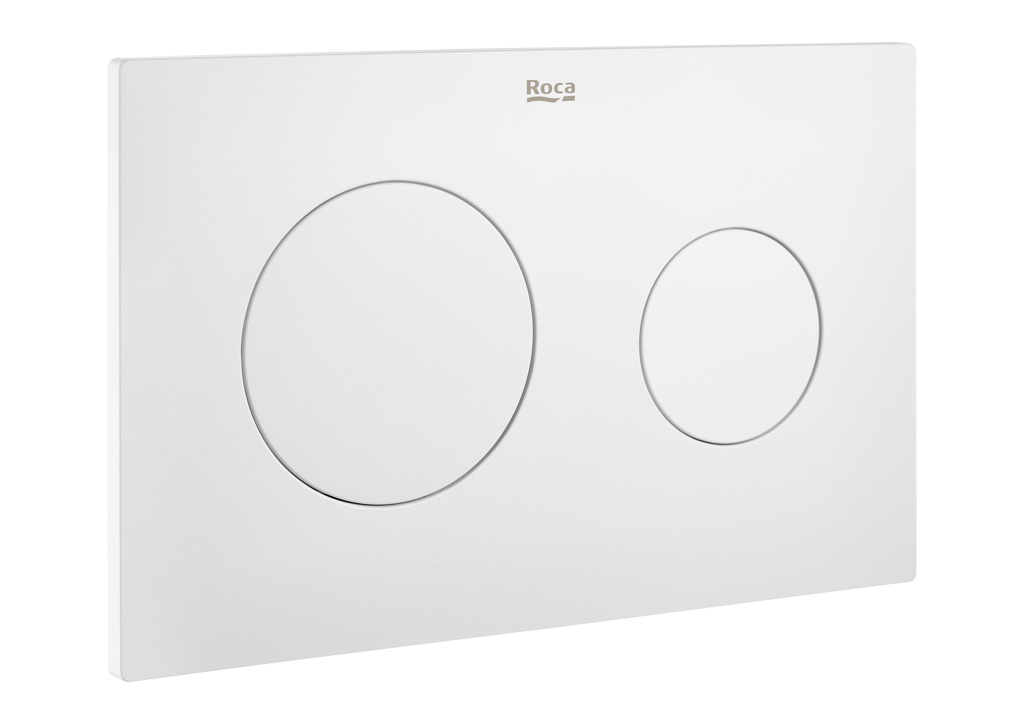 Roca In-Wall PL10 Dual Flush Operating Plate - Matt White