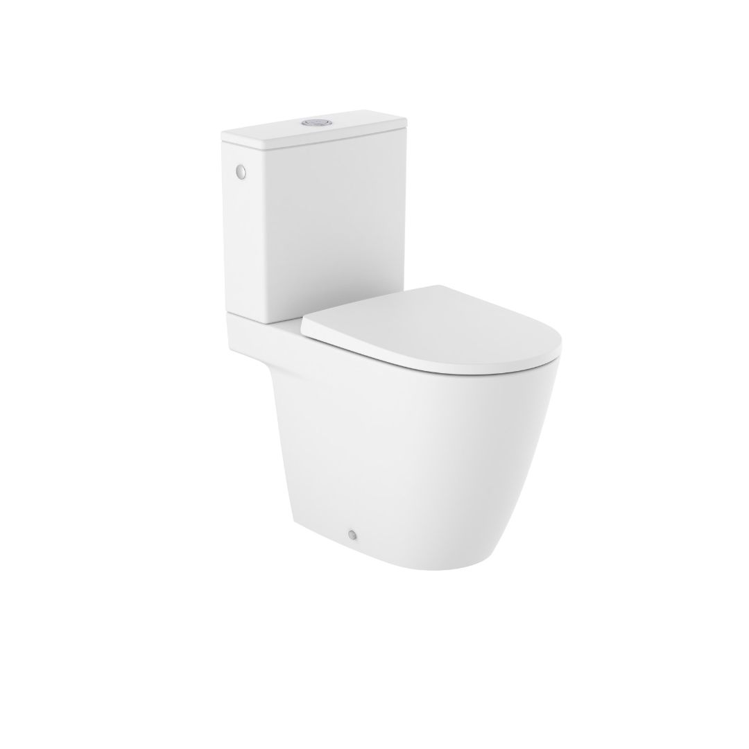 Roca - ONA close-coupled Rimless WC Open Back Toilet