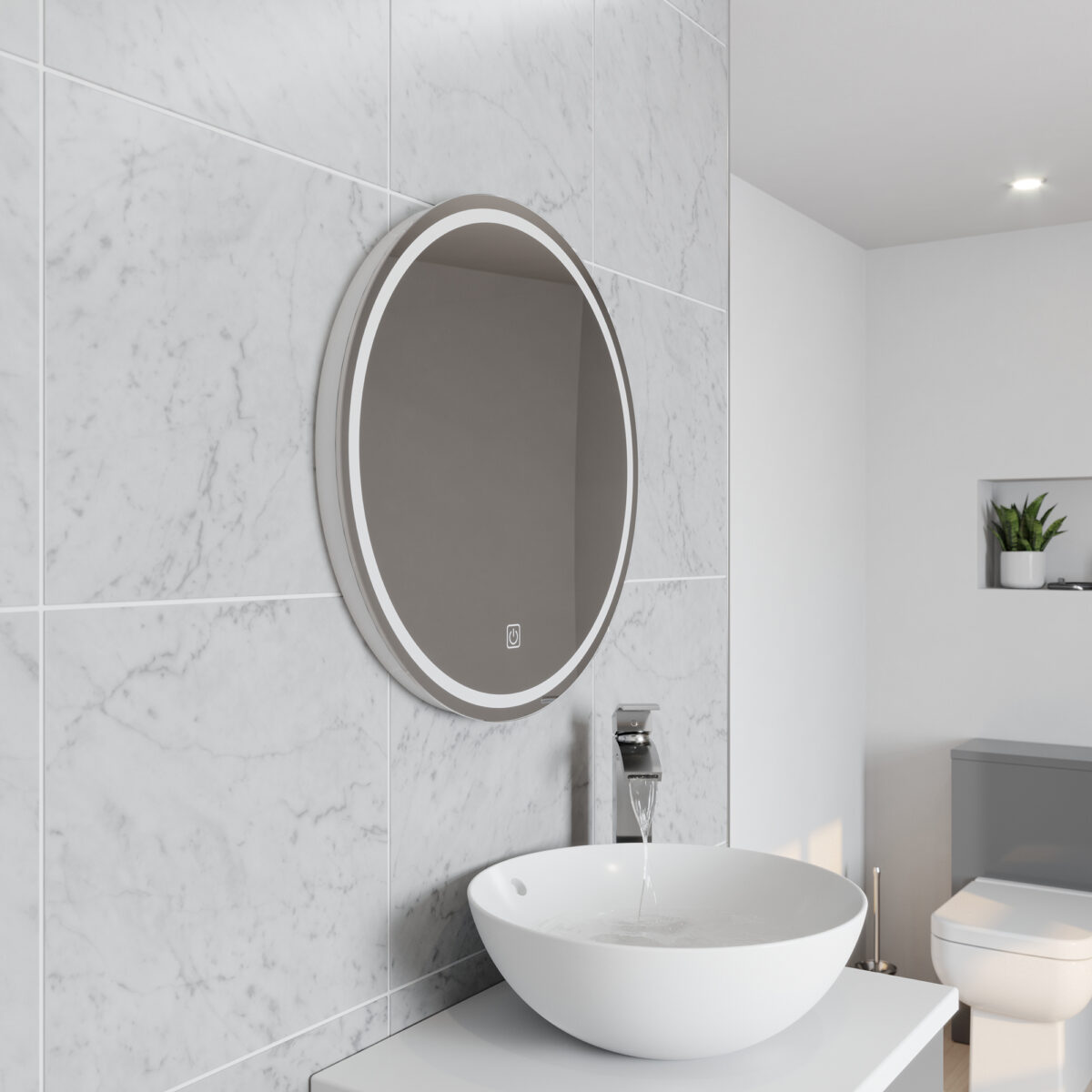 K-Vit Vista 600mm Circular  LED Illuminated Mirror for bathroom - Premier Tiles and Bathrooms