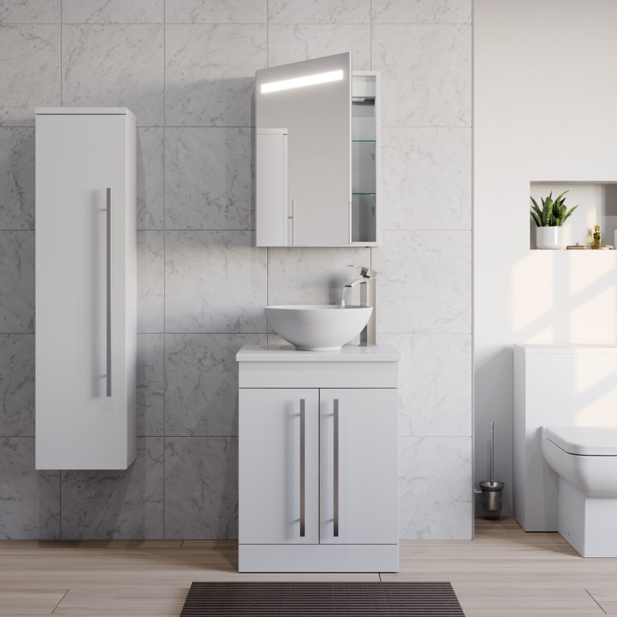 K-vit Prism illuminated bathroom mirror cabinet - Premier Tiles and Bathrooms