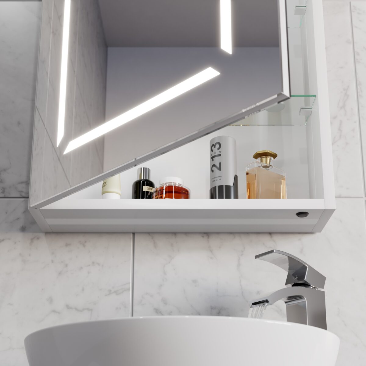 K-Vit Link Illuminated LED Bathroom Mirror Cabinet